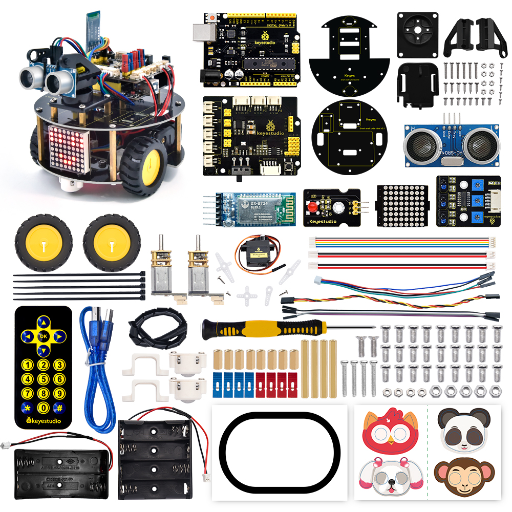digtere hver for sig årsag Keyestudio Smart Little Turtle Robot Car V3.0 for Arduino STEM Programable Robot  Kit