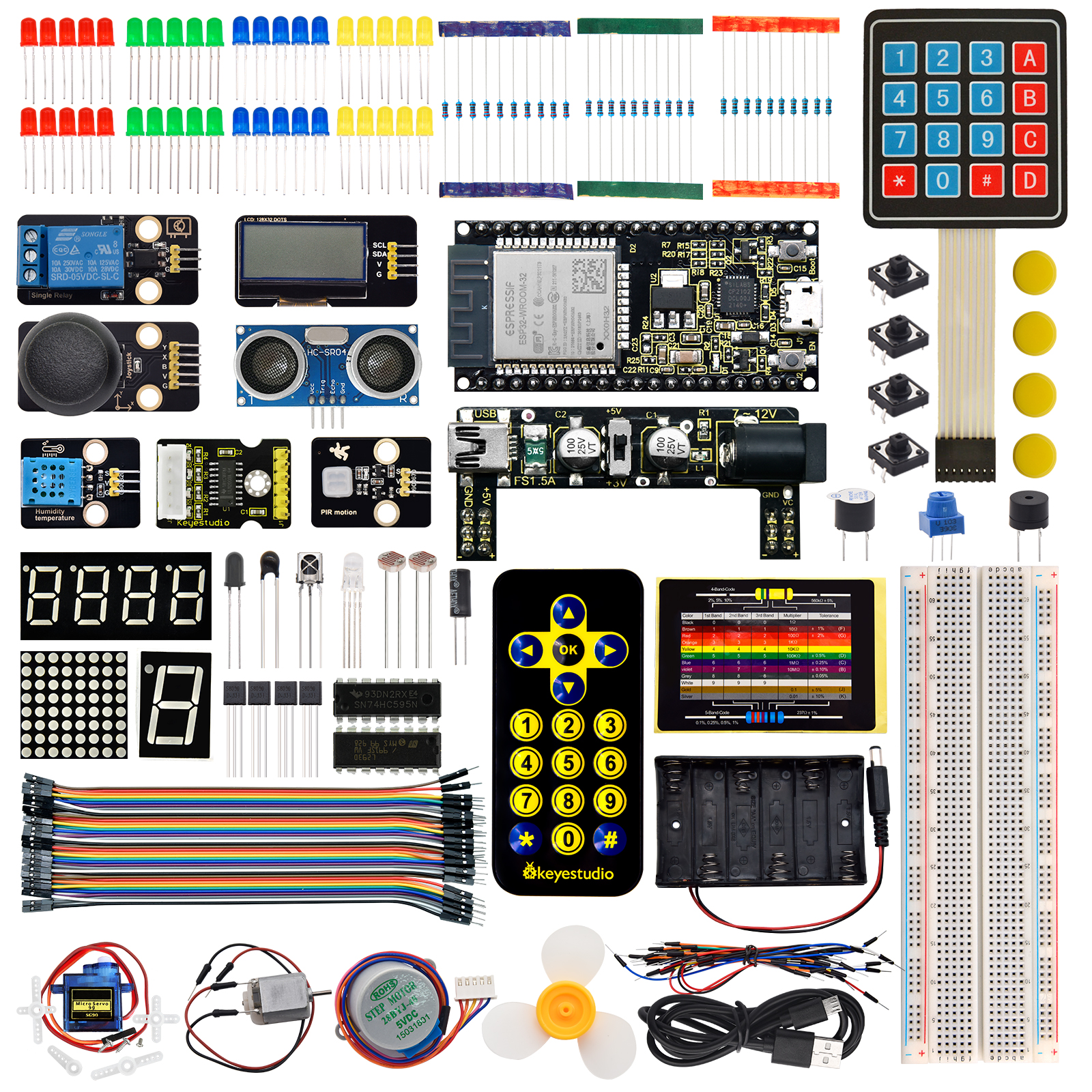 Keyestudio ESP32 37 in 1 Sensor Starter Kit DIY Education Kit For  MicroPython&Arduino Programming(59 Projects)