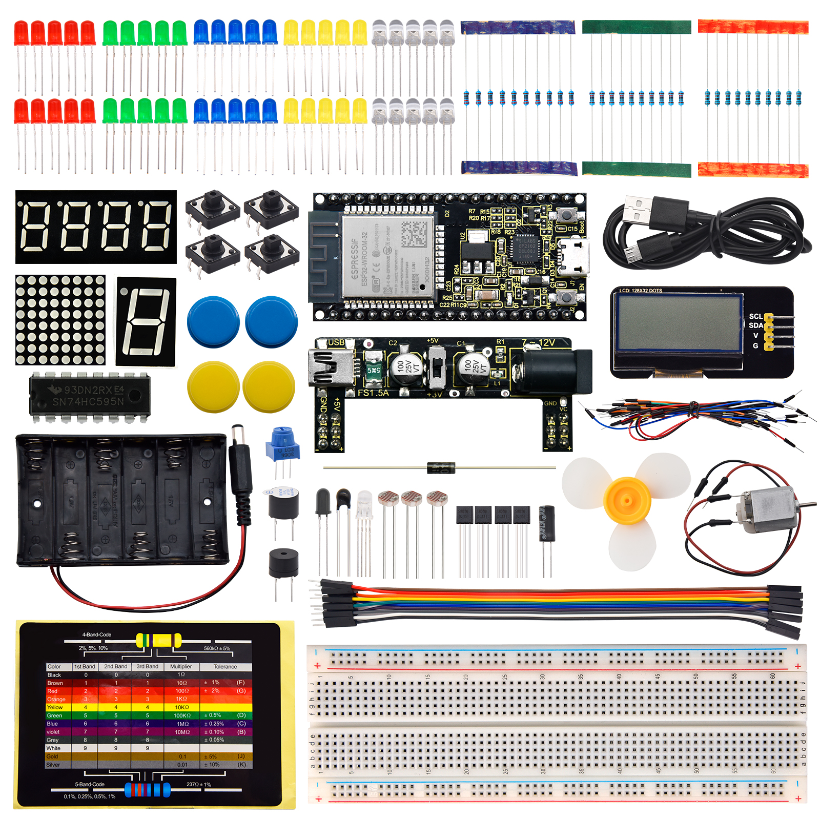 Keyestudio ESP32 Learning Kit Basic Edition ESP32 Starter Kit DIY  Electronic Kit For Arduino