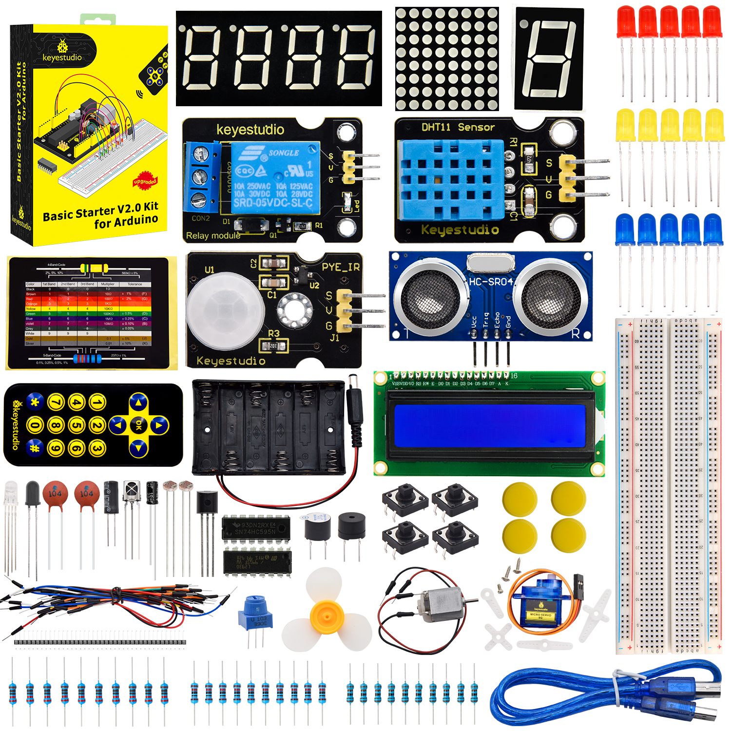 keyestudio Basic Starter V2 Kit for Arduino no board or with UNO board ...