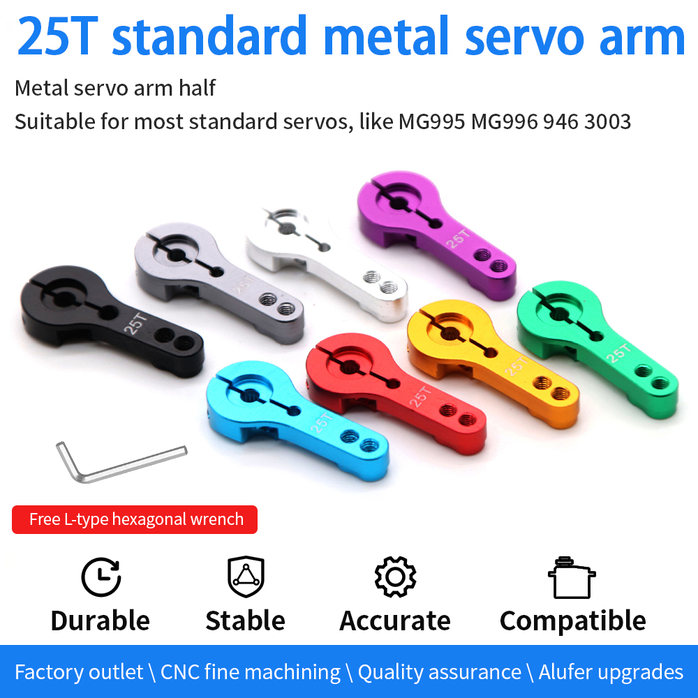 HALJIA 25T Metal servo Rocker Bras Corne Fit Compatible avec 946 3003 1/10 1/8 RC Cars Bleu
