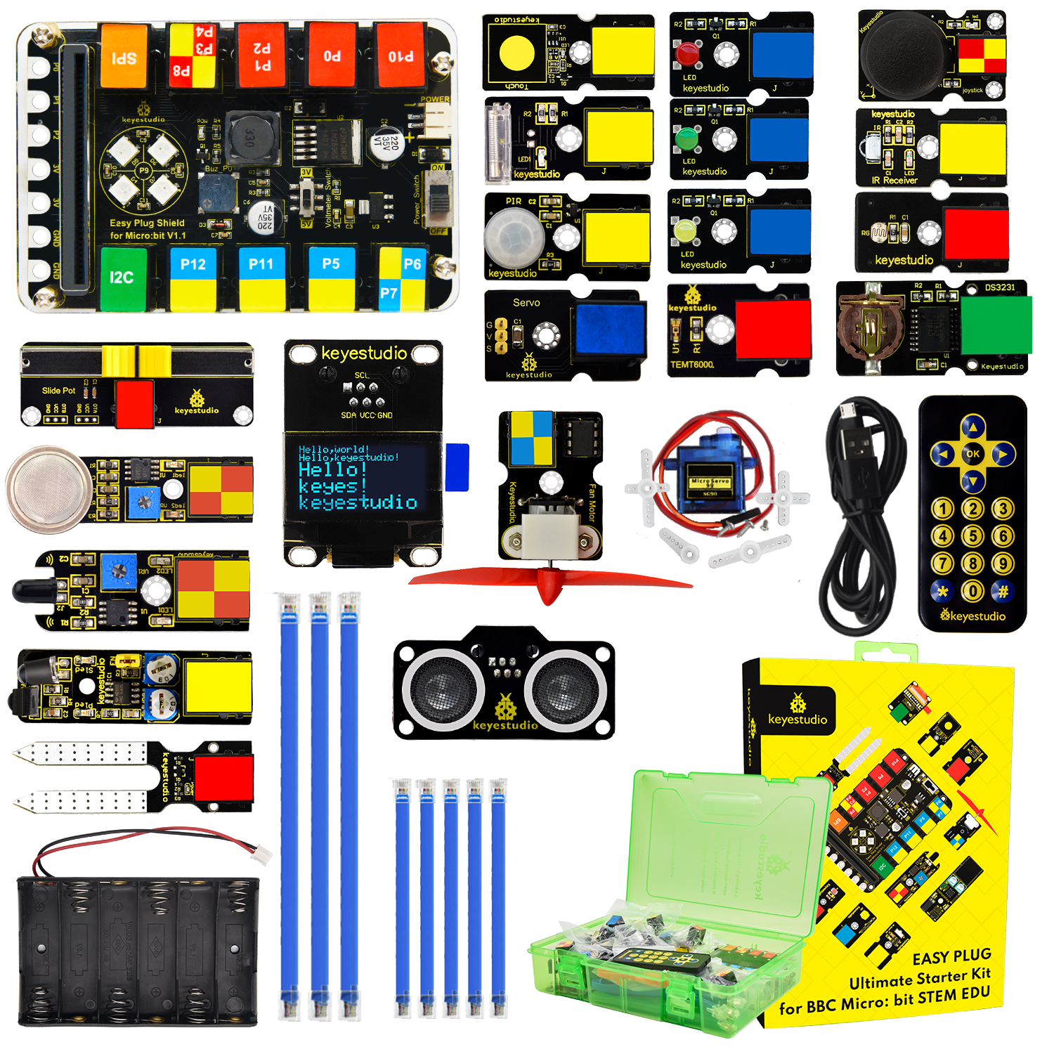 Keyestudio EASY Plug Ultimate Starter Kit for BBC Microbit STEM EDU ...